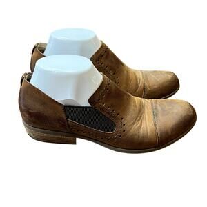 Korks Women's Brown Leather Slip-On Gertrude Boots Sz 7.5 Festival Boho Western